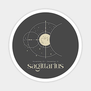 Sagittarius Zodiac Sign Minimalist Aesthetic Design Magnet